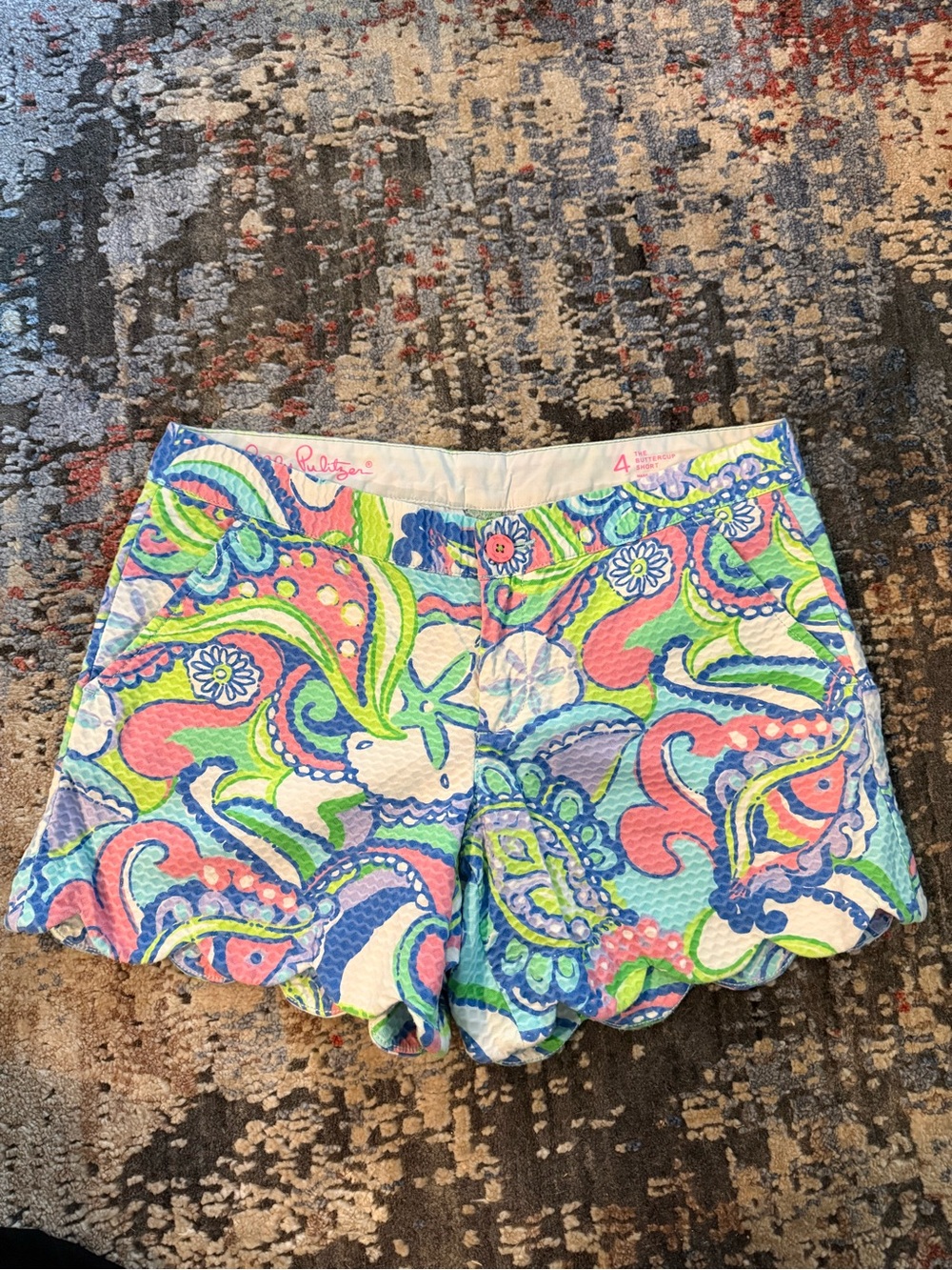 Lilly Pulitzer Buttercup Scalloped Hem Shorts